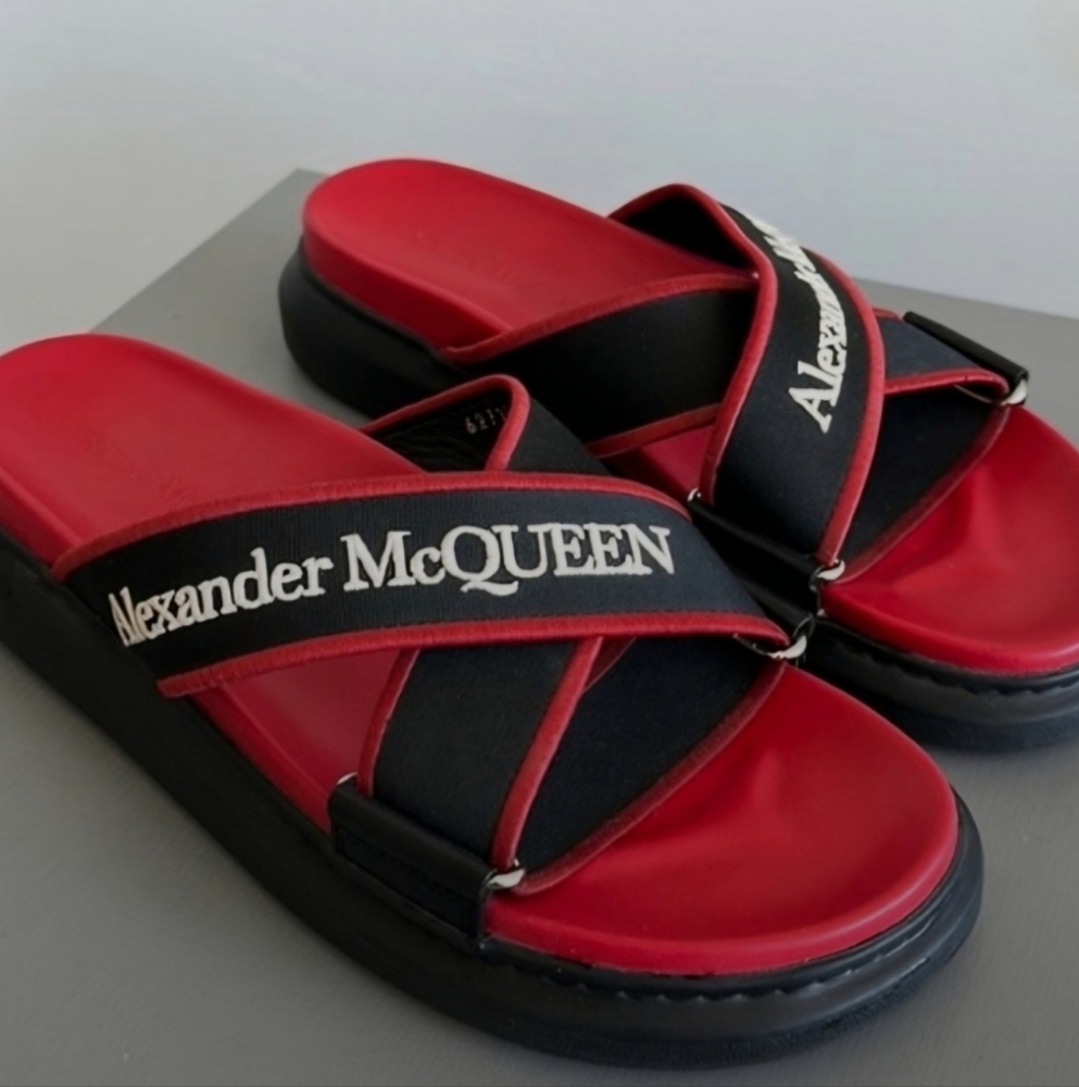 Alexander McQueen Red and Black Sandals (Mens)